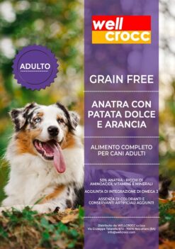 Wellcrocc Cane Medium Adult Grain Free Anatra Patata Dolce Arancia Kg12