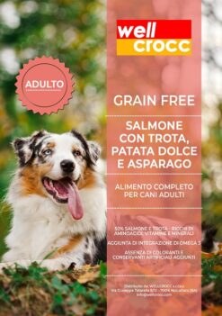 Wellcrocc Cane Medium Adult Grain Free Salmone Trota Patata Dolce Asparago Kg12