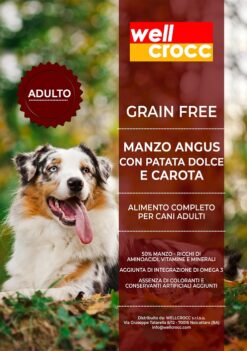 Wellcrocc Cane Medium Adult Grain Free Manzo Angus Patata Dolce Carota Kg12