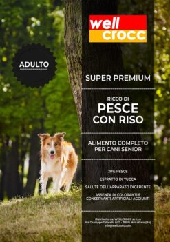 Wellcrocc Cane Medium Senior Light Super Premium Pesce Riso Kg12