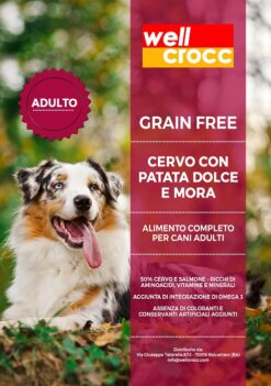 Wellcrocc Cane Medium Adult Grain Free Cervo Patata Dolce Mora Kg2