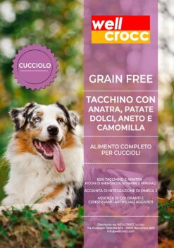 Wellcrocc Small Puppy Grain Free Tacchino Anatra Pat Dol Aneto Camomilla Kg6